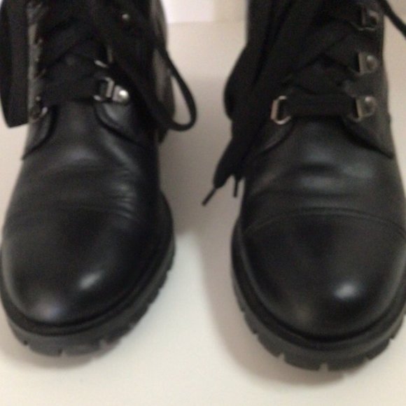 PRADA Black Leather Combat Boot w/ lug sole size 39 - Picture 5 of 14